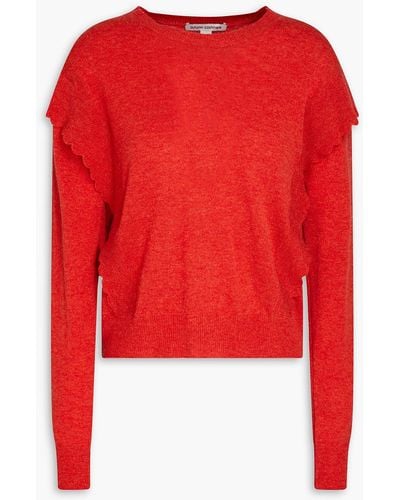 Autumn Cashmere Ruffled Cashmere Sweater - Red