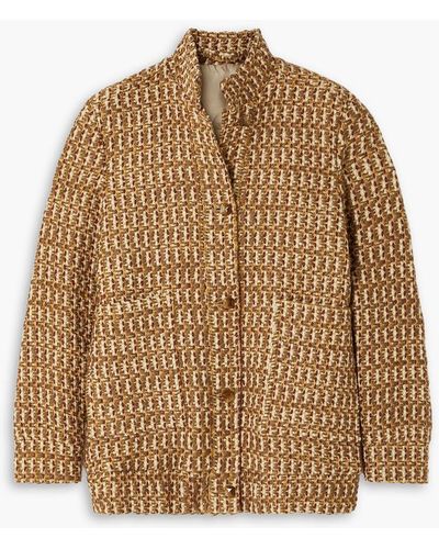 Giuliva Heritage Diana Checked Wool-blend Tweed Jacket - Brown