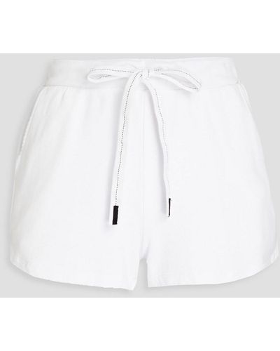 Stateside Stretch-micro Modal And Cotton-blend Fleece Shorts - White