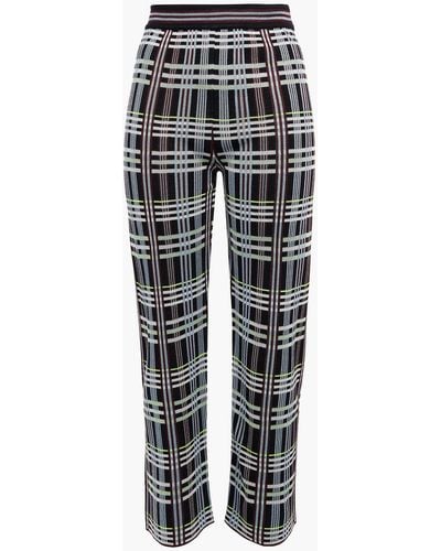 M Missoni Cropped Knitted Straight-leg Pants - Blue
