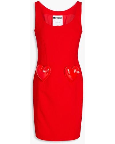 Moschino Appliquéd Crepe Mini Dress - Red