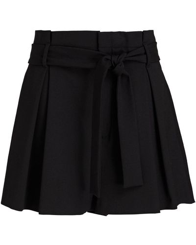 Red(V) Pleated Cady Shorts - Black