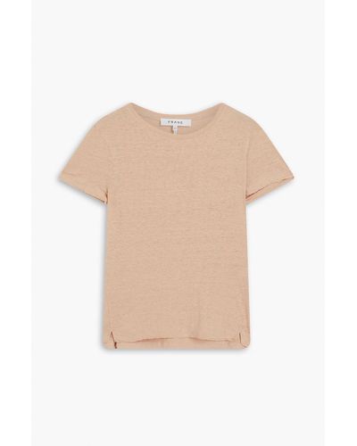 FRAME Easy True Linen-jersey T-shirt - Pink