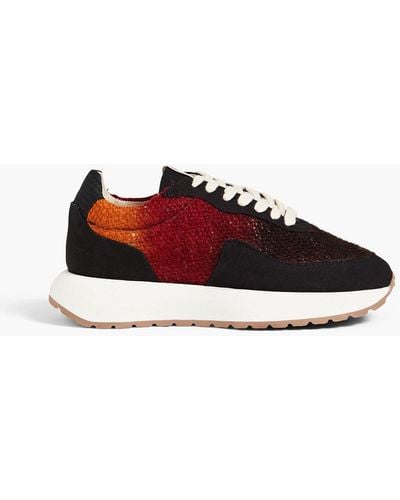 Goodnews Kook Tweed, Ripstop And Twill Trainers - Red