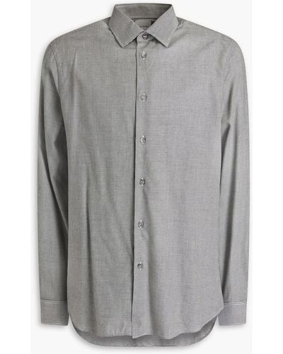 Paul Smith Houndstooth Cotton And Lyocell-blend Shirt - Grey