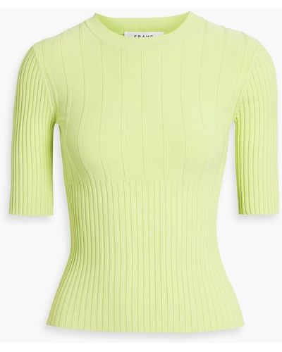 FRAME Ribbed-knit Top - Yellow