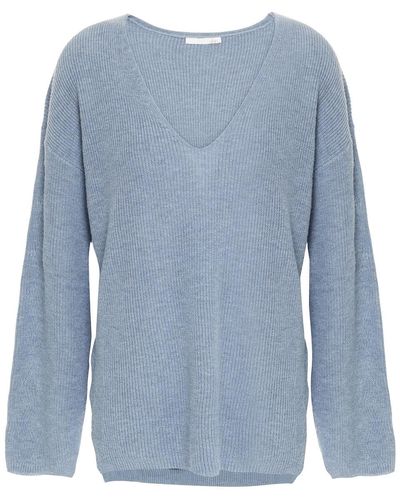Skin Pullover aus einer gerippten baumwollmischung - Blau