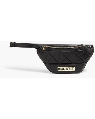 Love Moschino Quilted Faux Leather Belt Bag - Black