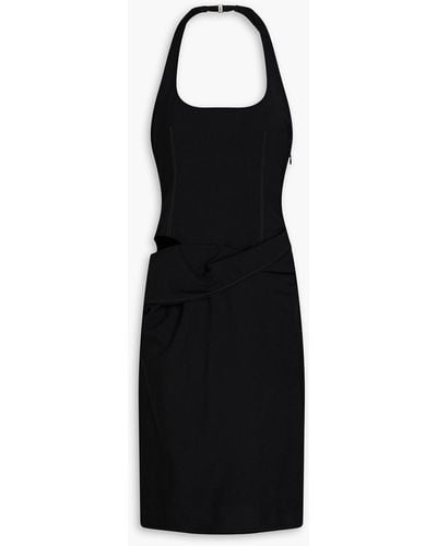 Jacquemus Hielo Cutout Draped Wool-blend Halterneck Dress - Black