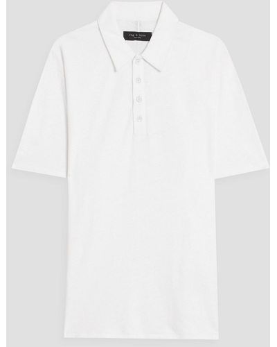 Rag & Bone Linen And Cotton-blend Polo Shirt - White