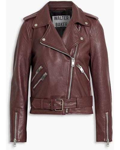 Walter Baker Allison Leather Biker Jacket - Brown