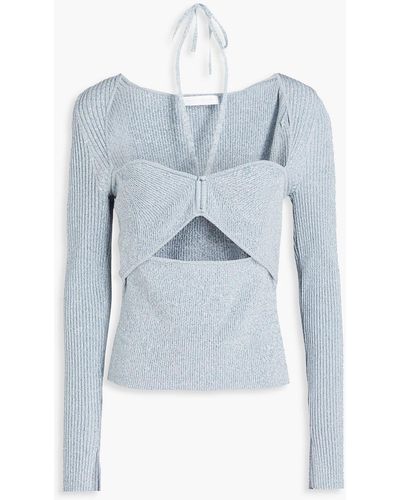 Jonathan Simkhai Baltic Cutout Ribbed-knit Sweater - Blue