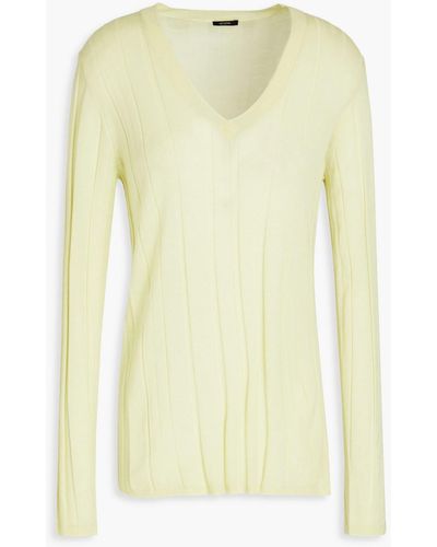 JOSEPH Ribbed Merino Wool Jumper - Yellow