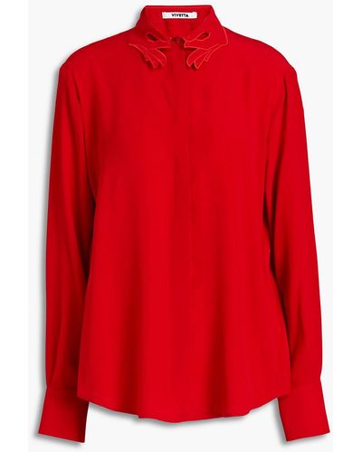 Vivetta Embroide Crepe De Chine Shirt - Red
