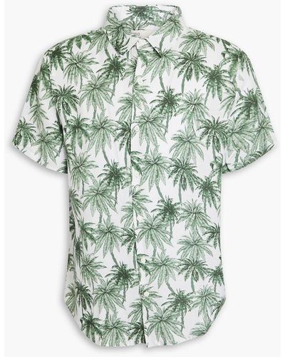 Onia Jack Printed Linen And Lyocell-blend Shirt - Green