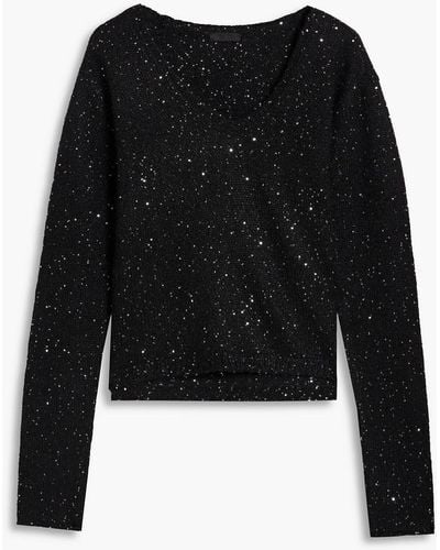 ATM Sequin-embellished Knitted Sweater - Black