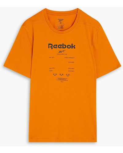 Reebok T-shirt aus recyceltem jersey mit print - Orange