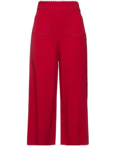 RED Valentino Cropped Crepe Wide-leg Pants - Red