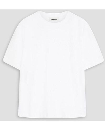 Sandro Appliquéd Cotton-jersey T-shirt - White