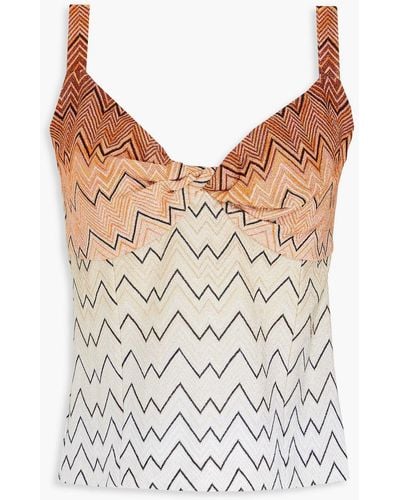 Missoni Twisted Metallic Knitted Top - Brown