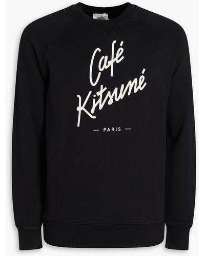 Café Kitsuné Logo-print French Cotton-terry Hoodie - Black