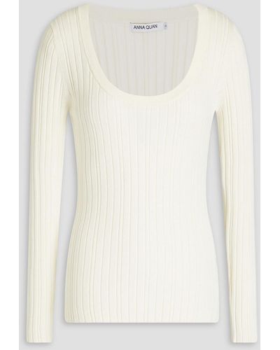 Anna Quan Gerippter pullover aus baumwolle - Weiß