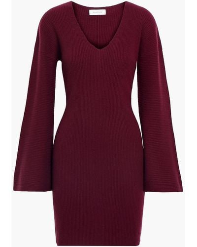 NAADAM Twisted Ribbed Wool And Cashmere-blend Mini Dress - Purple
