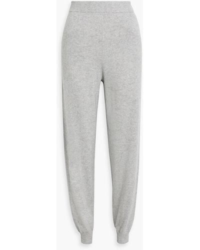 Iris & Ink Helen Wool And Cashmere-blend Track Pants - Grey