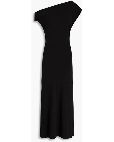 IRO Cutout Draped Crepe Midi Dress - Black