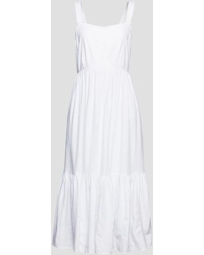 Jets by Jessika Allen Cutout Linen-blend Gauze Midi Dress - White