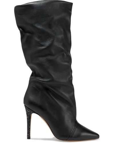 IRO Scabbia Gathered Leather Boots - Black