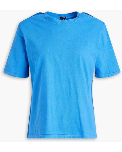 Monrow Cutout Organic Cotton-jersey T-shirt - Blue