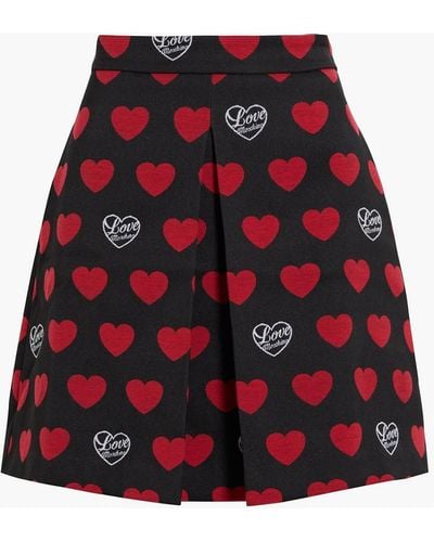 Love Moschino Pleated Jaquard-knit Mini Skirt - Black