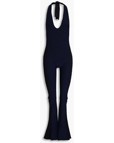 Jacquemus Baunhila neckholder-jumpsuit aus stretch-strick - Blau
