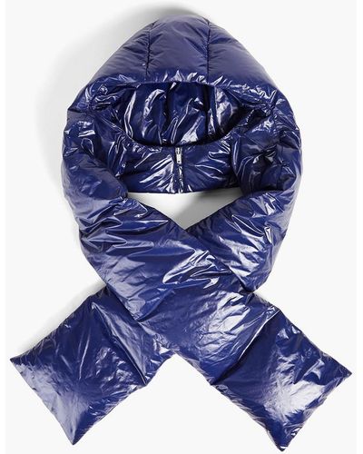 Jil Sander Quilted Shell Hooded Scarf - Blue
