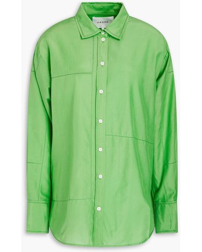 FRAME Hemd aus popeline aus einer baumwoll-seidenmischung - Grün
