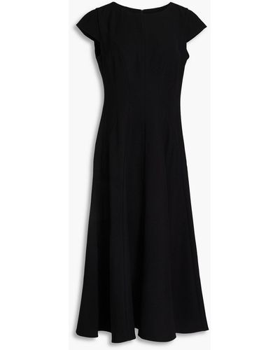 Emporio Armani Flared Crepe Midi Dress - Black