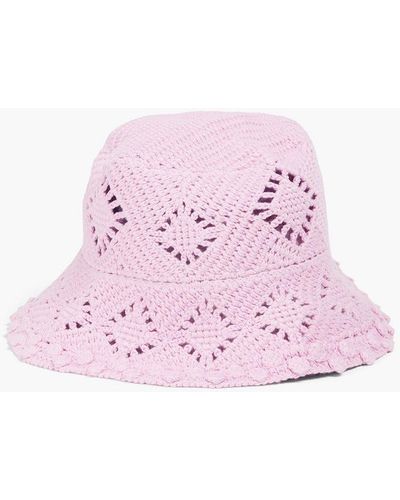 Maje Crochet-knit Bucket Hat - Pink