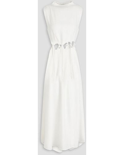 Anna Quan Josie Cutout Knotted Crepe De Chine Maxi Dress - White