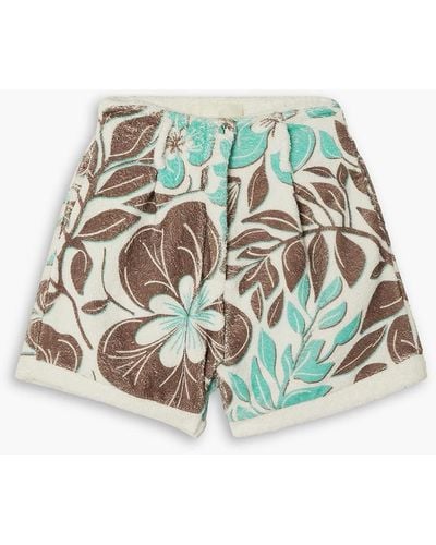 Racil Floral-print Cotton-terry Shorts - Green