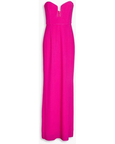 Rebecca Vallance Last Dance Strapless Crystal-embellished Mesh Gown - Pink