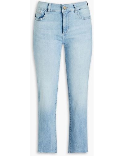 DL1961 Mara Cropped High-rise Straight-leg Jeans - Blue
