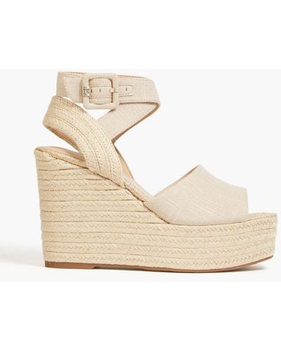 Sam Edelman Vada Canvas Platform Wedge Espadrille Sandals - Natural