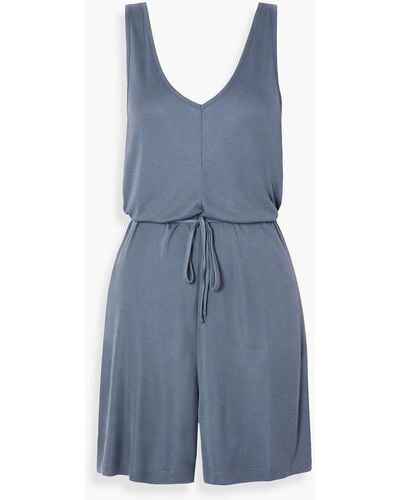 NINETY PERCENT Belted Jersey Playsuit - Blue