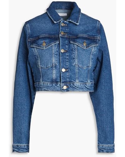 GOOD AMERICAN Cropped jeansjacke - Blau