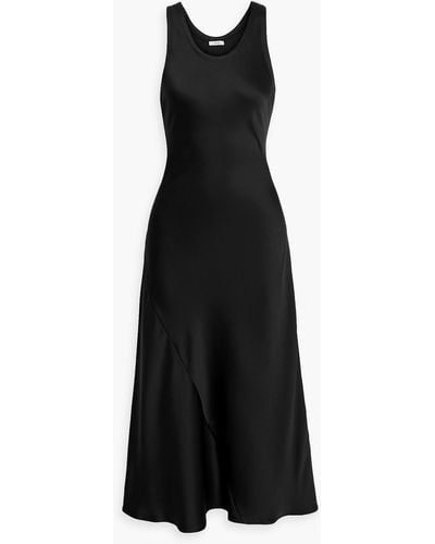 Iris & Ink Elodie Satin-crepe Midi Dress - Black