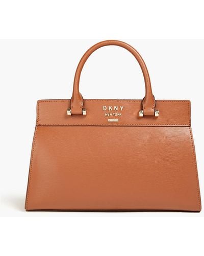 DKNY Faux Textured-leather Tote - Brown