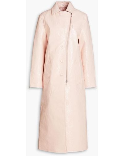 Stand Studio Crombie Faux Patent-leather Coat - Pink
