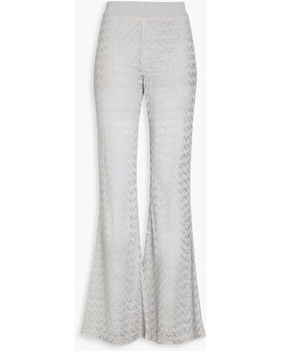 Missoni Crochet-knit Flared Trousers - White