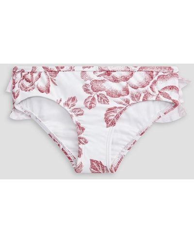 Zimmermann Kids roza bikini-höschen mit floralem print und rüschen - Pink